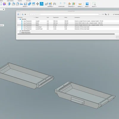Ngăn Kéo Dưới Bàn Tham Số (Parameterized Under Desk Drawer)