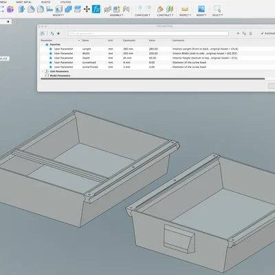 Ngăn Kéo Dưới Bàn Tham Số (Parameterized Under Desk Drawer)