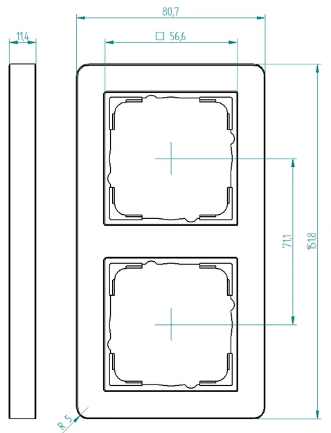 Khung GIRA System 55 Standard 2 ngăn (2-Compartment Frame) - Image 2