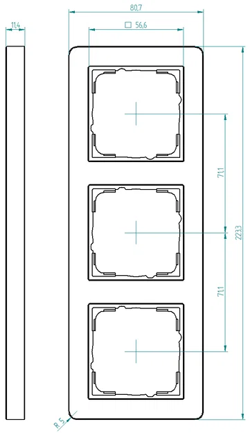Khung GIRA System 55 Standard 3 Ngăn (3-Compartment Frame) - Image 2