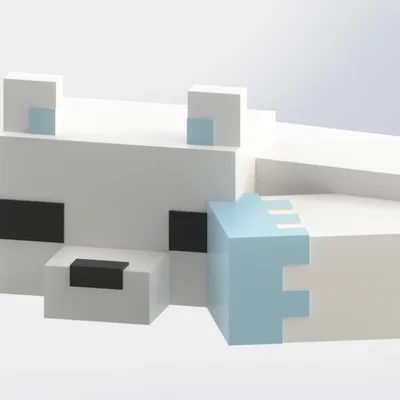 Mô hình Cáo tuyết Minecraft (Snow Fox) in 3D cực đáng yêu