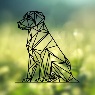 Tranh Treo Tường Chó Hình Học (Geometric Dog Wallart)