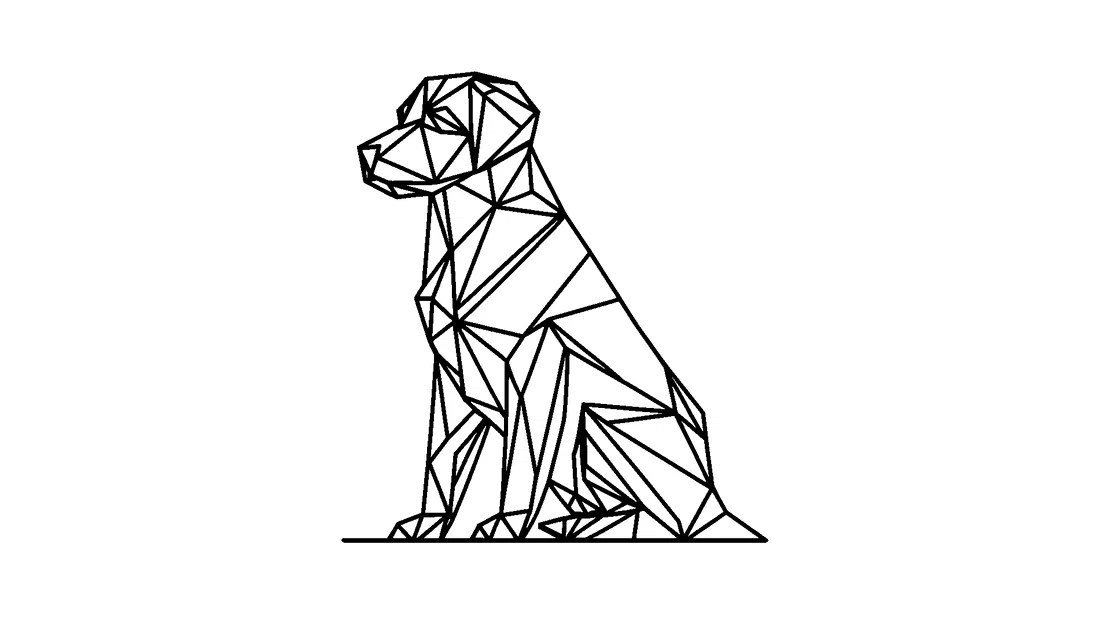 Tranh Treo Tường Chó Hình Học (Geometric Dog Wallart) - Image 2