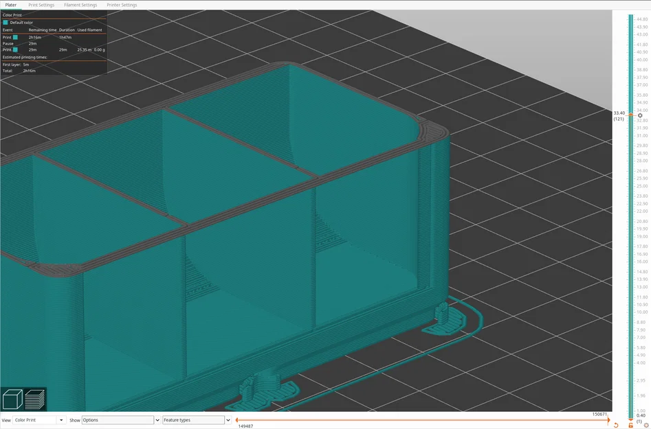 Hộp chia Gridfinity có cửa sổ không cần băng keo (đặt kính giữa chừng khi in) - Image 3