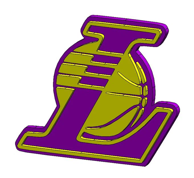 Mô hình logo đội bóng Los Angeles Lakers in 3D cực đẹp - Image 2