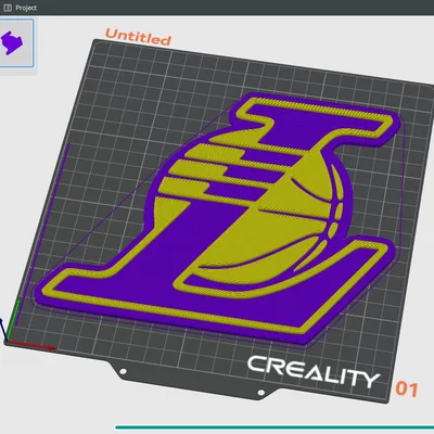 Mô hình logo đội bóng Los Angeles Lakers in 3D cực đẹp