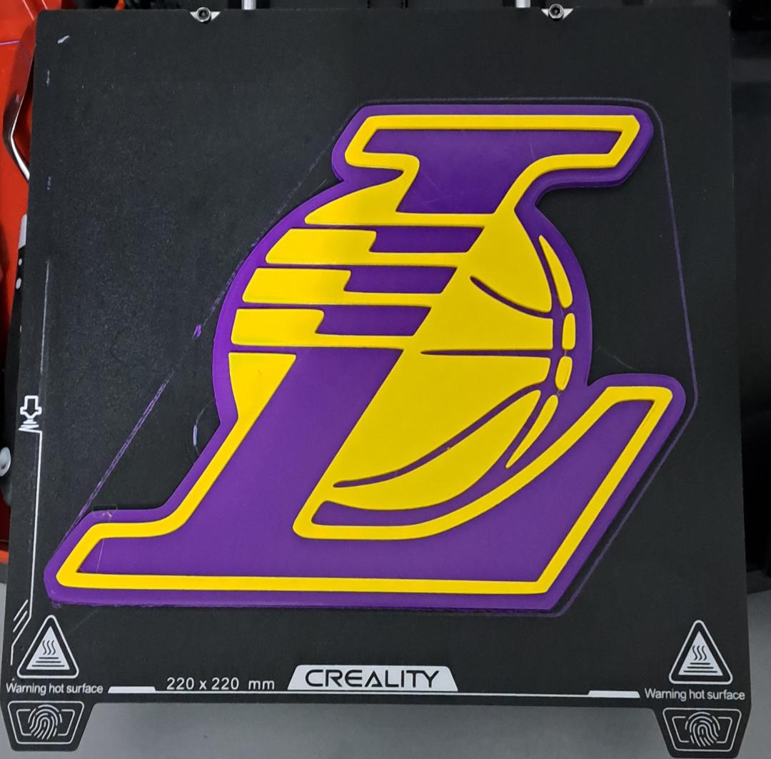 Mô hình logo đội bóng Los Angeles Lakers in 3D cực đẹp