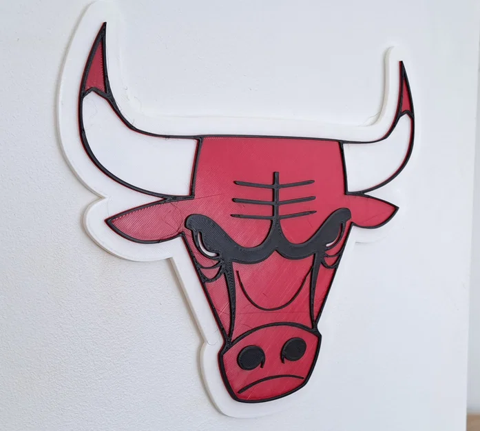 Mô hình trang trí tường logo Chicago Bulls in 3D ấn tượng - Image 1