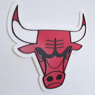 Mô hình trang trí tường logo Chicago Bulls in 3D ấn tượng