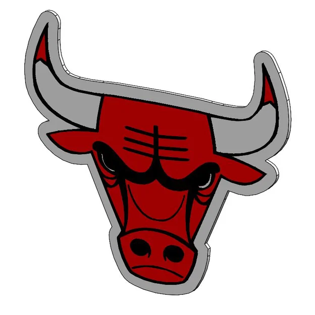 Mô hình trang trí tường logo Chicago Bulls in 3D ấn tượng - Image 2