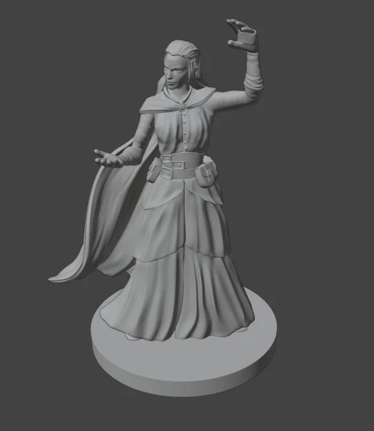 Mô hình 3D nữ pháp sư Arch Mage (bản không sách) cho game Tabletop - Image 1