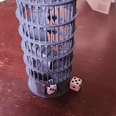 Tháp đổ Pisa (Pisa Dice Tower) - Phụ kiện tung xúc xắc 3D cực chất