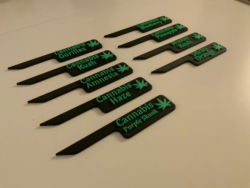 Bộ thẻ cắm đánh dấu giống cây 3D (Cannabis Variety Labels) - Image 1