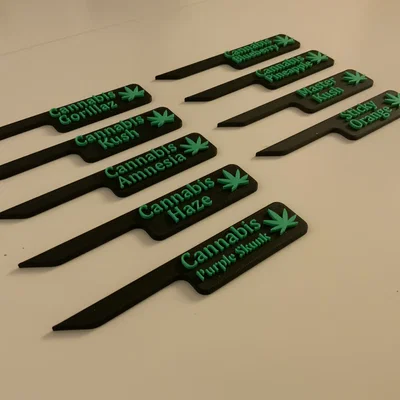 Bộ thẻ cắm đánh dấu giống cây 3D (Cannabis Variety Labels)
