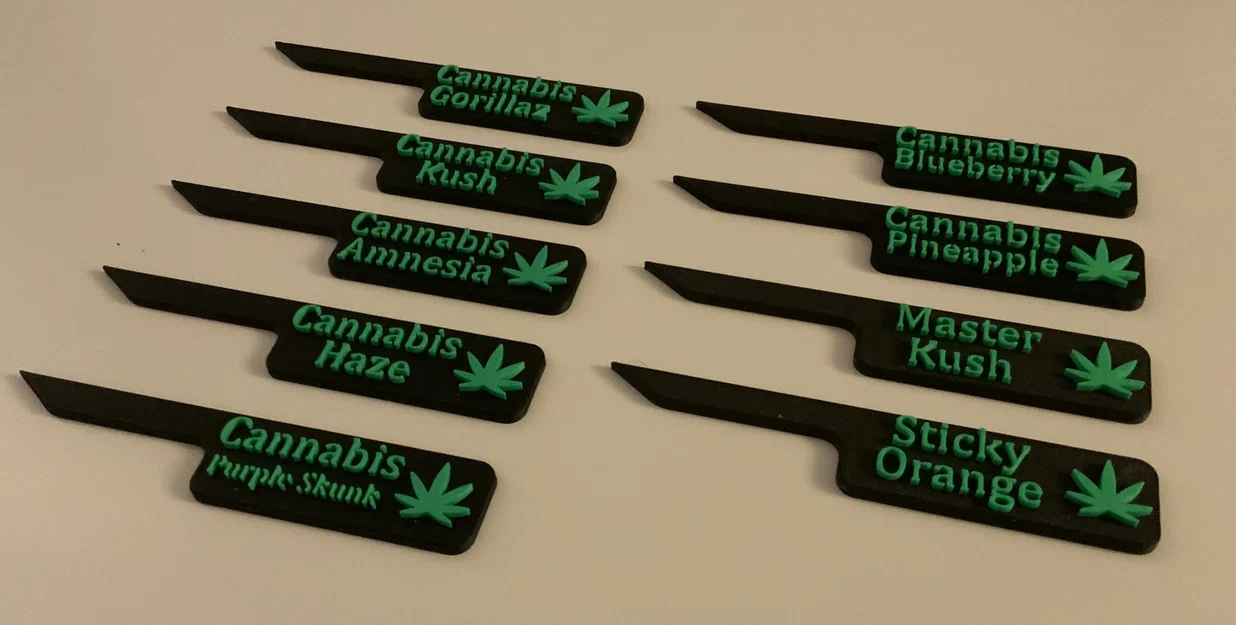 Bộ thẻ cắm đánh dấu giống cây 3D (Cannabis Variety Labels) - Image 2