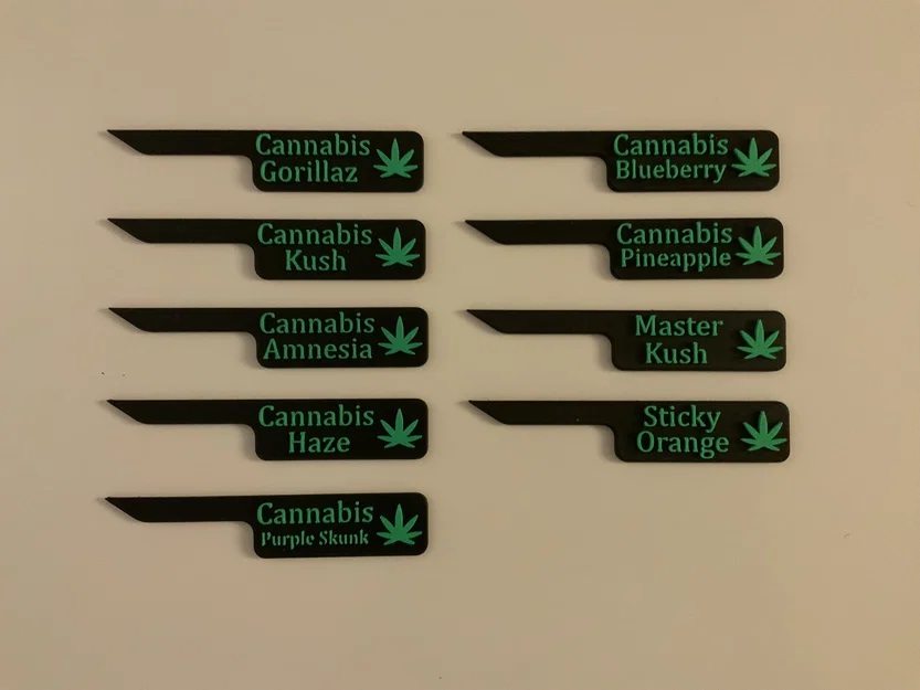 Bộ thẻ cắm đánh dấu giống cây 3D (Cannabis Variety Labels) - Image 3