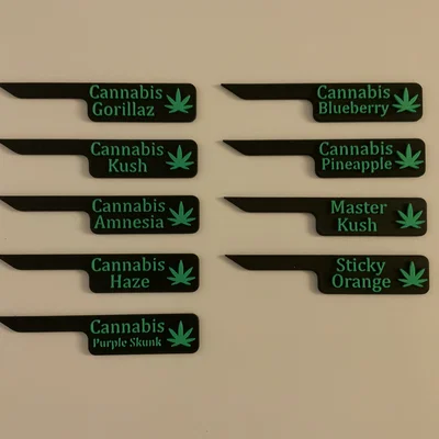 Bộ thẻ cắm đánh dấu giống cây 3D (Cannabis Variety Labels)