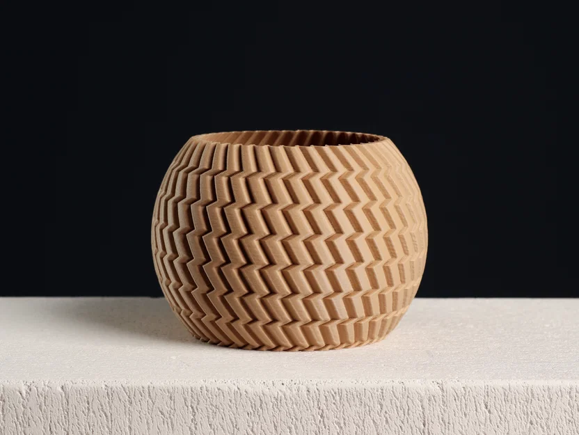 Chậu cây hình cầu vân Zigzag (vase mode) - Image 1