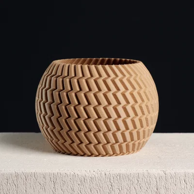 Chậu cây hình cầu vân Zigzag (vase mode)