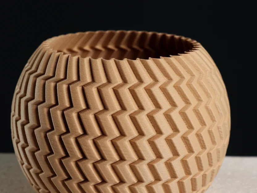 Chậu cây hình cầu vân Zigzag (vase mode) - Image 2