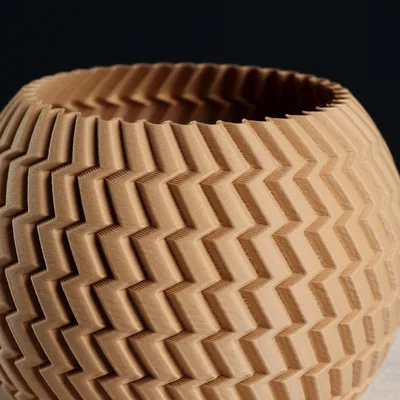 Chậu cây hình cầu vân Zigzag (vase mode)