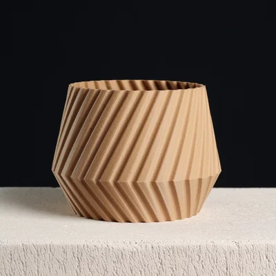 Chậu Cây Hình Học – Vase Mode & Shelled (Hoạ Tiết Sọc Xoắn)