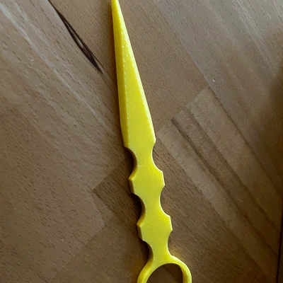 Mô hình Push Dagger in 3D: Dụng cụ tự vệ cầm tay nhỏ gọn