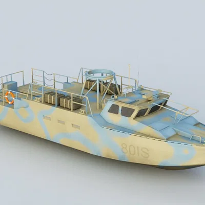 Mô hình in 3D tàu tuần tra quân sự Navy Riverine Command Boat