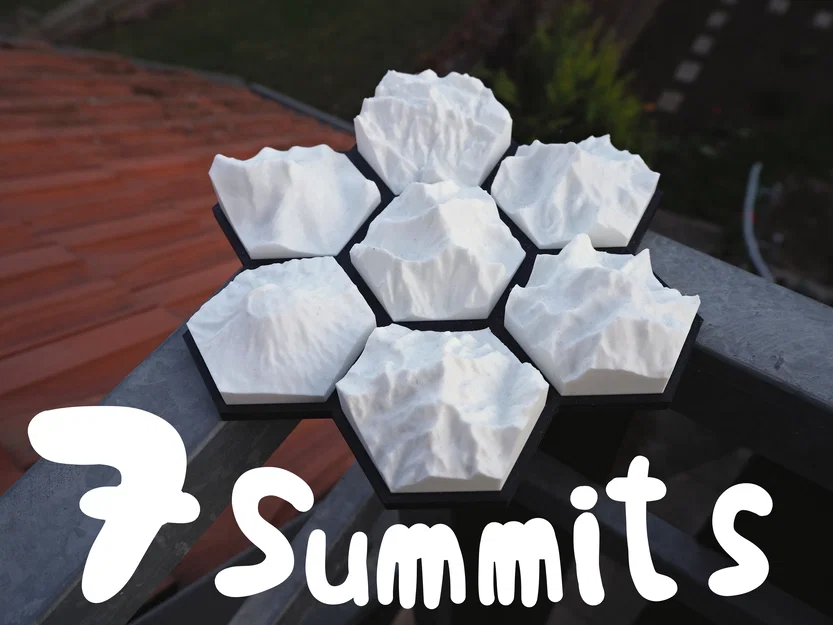 7 Summits – Bộ 7 đỉnh cao nhất mỗi châu lục (trang trí hexagon) - Image 1