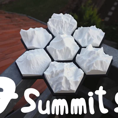 7 Summits – Bộ 7 đỉnh cao nhất mỗi châu lục (trang trí hexagon)