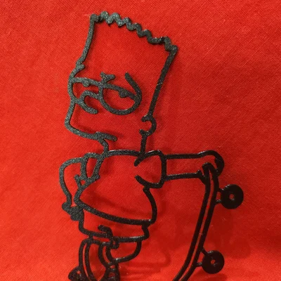 Mô hình trang trí Bart Simpson cùng ván trượt in 3D độc đáo