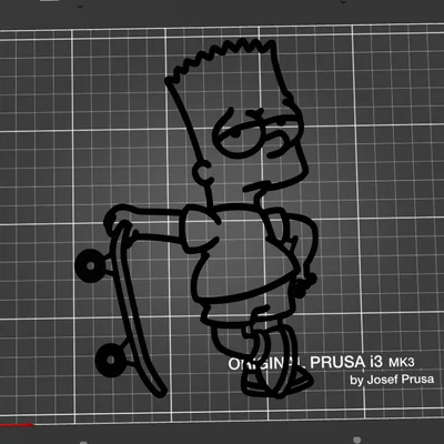 Mô hình trang trí Bart Simpson cùng ván trượt in 3D độc đáo