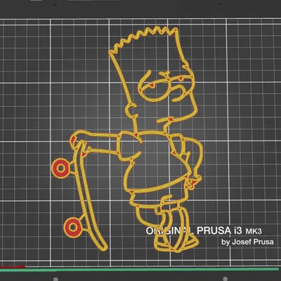 Mô hình trang trí Bart Simpson cùng ván trượt in 3D độc đáo