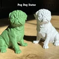 Mô hình in 3D tượng chú chó Pug ngồi đáng yêu - Trang trí bàn làm việc - Thumbnail 1