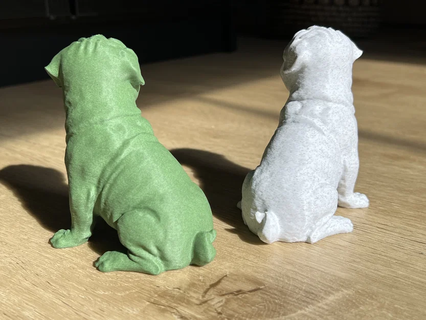Mô hình in 3D tượng chú chó Pug ngồi đáng yêu - Trang trí bàn làm việc - Image 2