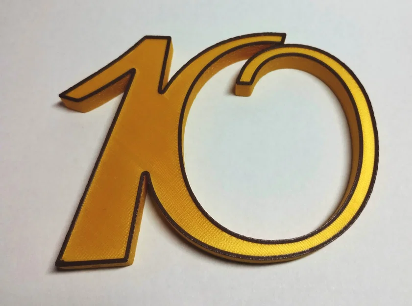 Cake topper “10” – Trang trí bánh sinh nhật 10 tuổi - Image 1
