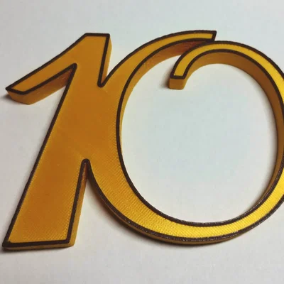 Cake topper “10” – Trang trí bánh sinh nhật 10 tuổi