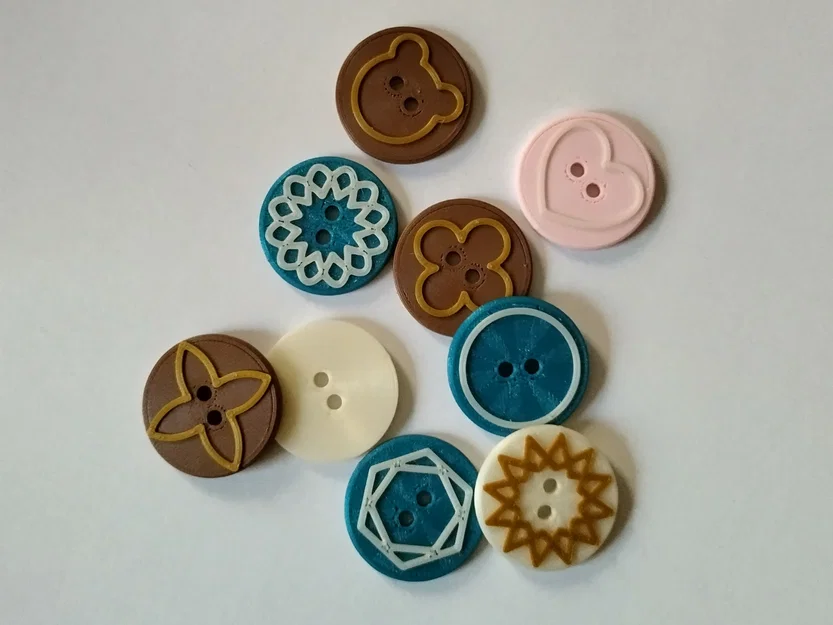 Bộ sưu tập 9 mẫu nút áo Decorative Buttons in 3D độc đáo - Image 1