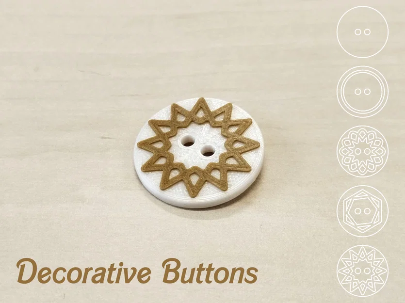 Bộ sưu tập 9 mẫu nút áo Decorative Buttons in 3D độc đáo - Image 3