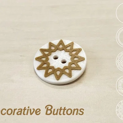 Bộ sưu tập 9 mẫu nút áo Decorative Buttons in 3D độc đáo