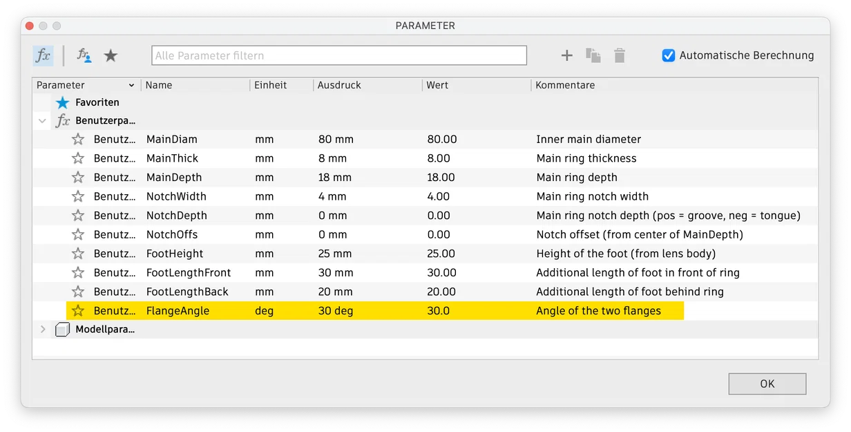 Bản mới: Lens collar (tripod) fully parametric, Arca plate - Image 2