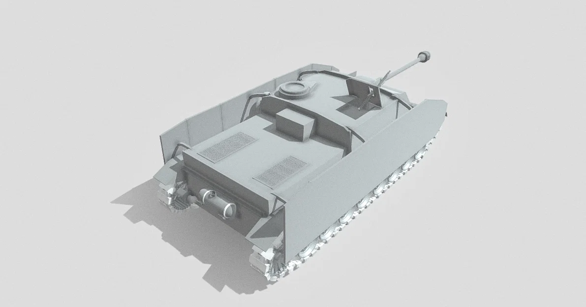 Mô hình in 3D xe tăng diệt pháo StuG IV Low Poly cực đẹp - Image 3