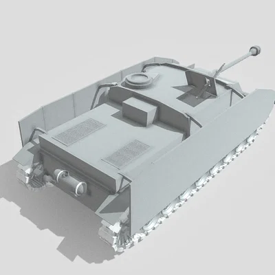 Mô hình in 3D xe tăng diệt pháo StuG IV Low Poly cực đẹp