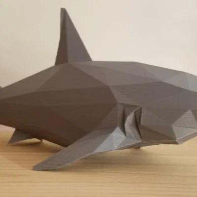 Mô hình cá mập Low Poly ấn tượng để bàn in 3D