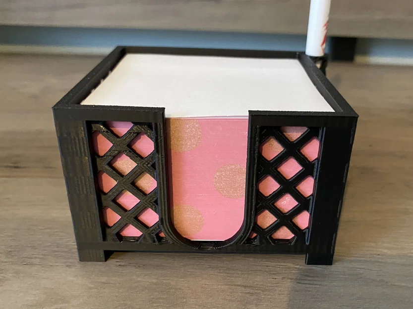 Khay đựng giấy ghi chú Post-it kèm ống cắm bút - Thiết kế in 3D hiện đại - Image 2