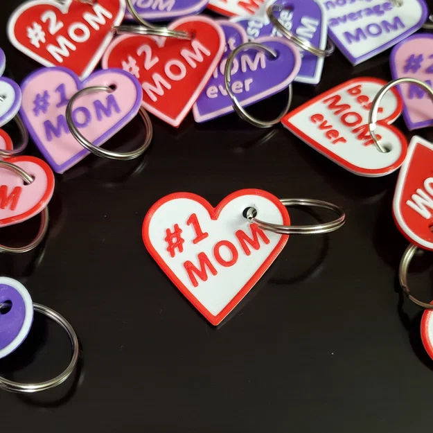 Móc khóa trái tim Mother’s Day dễ thương cho mẹ (Cute Mother's Day Heart Keychains) - Image 3