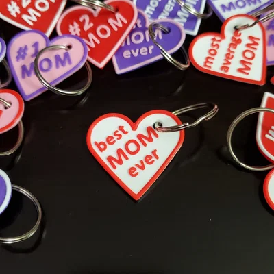 Móc khóa trái tim Mother’s Day dễ thương cho mẹ (Cute Mother's Day Heart Keychains)