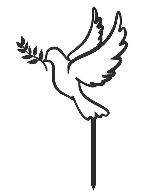 Mẫu in 3D cắm trang trí bánh hình chim bồ câu hòa bình tinh tế - Image 1