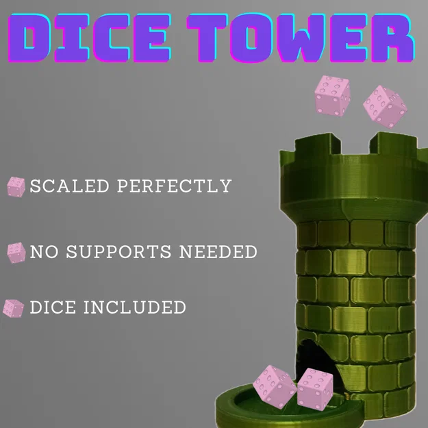 Mô hình tháp đổ xúc xắc lâu đài (Castle Dice Tower) in 3D siêu đẹp - Image 1