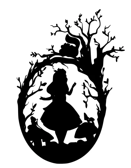 Mô hình 3D Silhouette Alice ở Xứ sở thần tiên trang trí nghệ thuật - Image 1